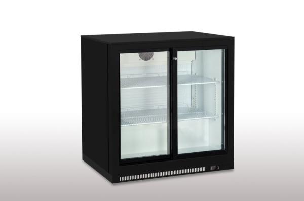 Back Bar Cooler Double Door Black H Kitchen