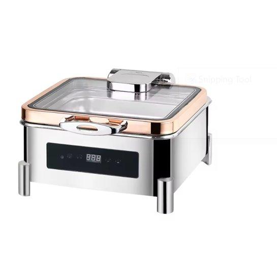 Electric Chafing Dish Golden Frame Square 9L