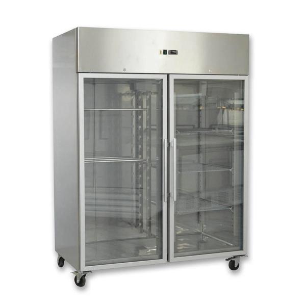 Upright Glass Door Freezer Double 1408 Blueline GN1410BTG