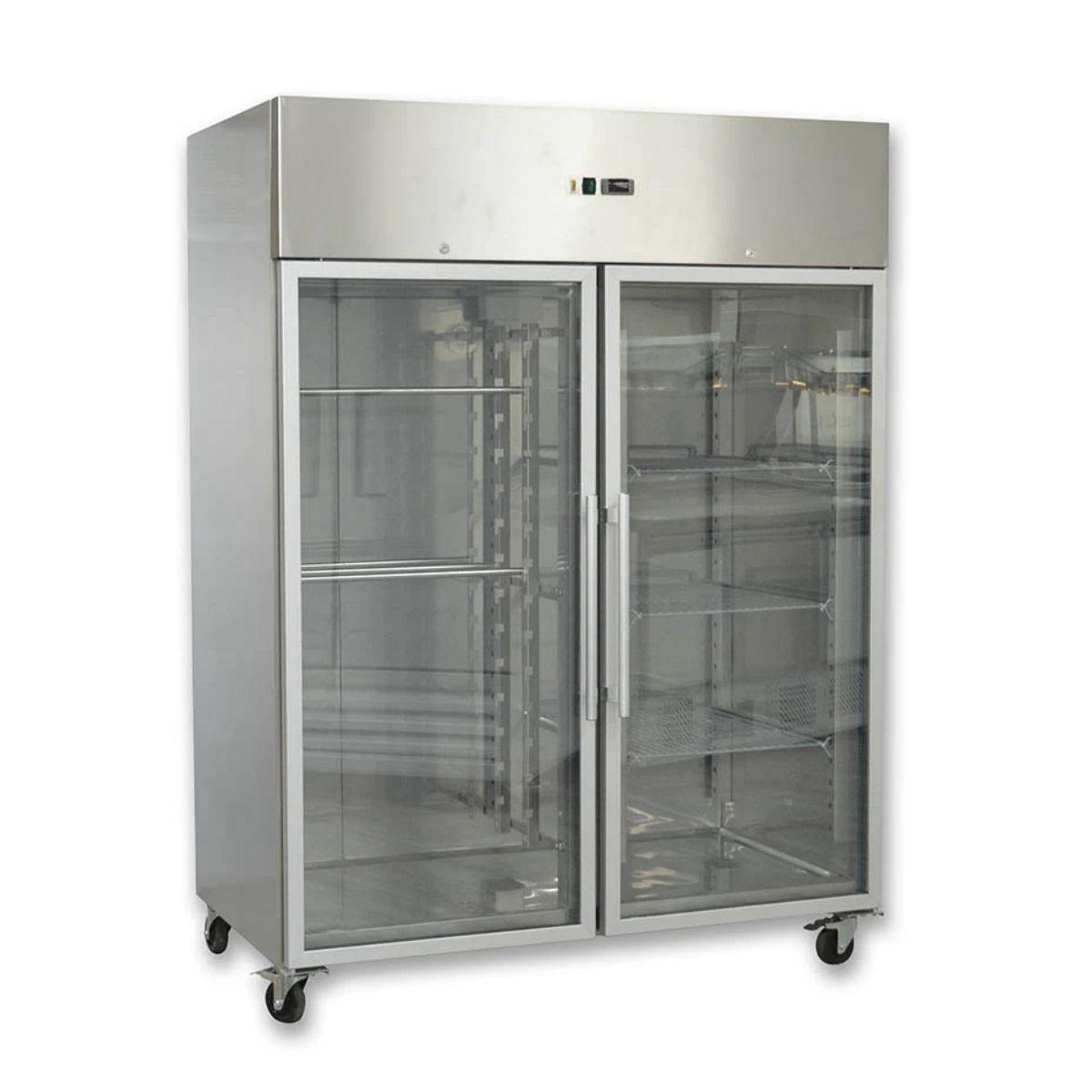 Upright Glass Door Freezer Double 1408 Blueline GN1410BTG
