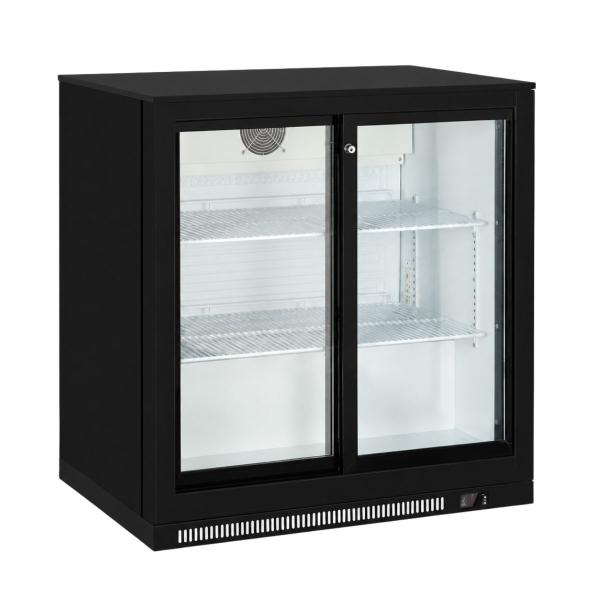 Back Bar Cooler Double Door Black H Kitchen