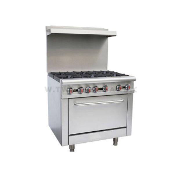 6 Burner Gas Range with Gas Oven RGR36 Redline