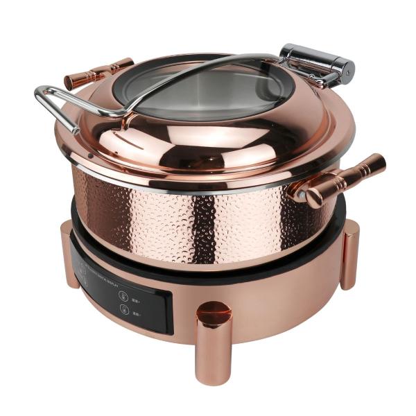 Hot Pot with Warmer Stove 36CM Rose Gold 6L