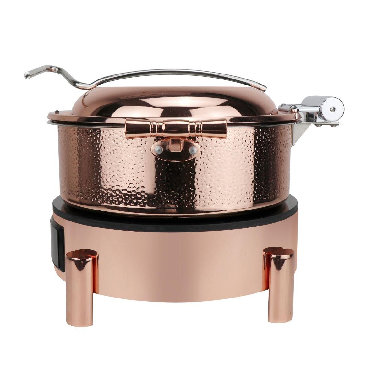Hot Pot with Warmer Stove 36CM Rose Gold 6L