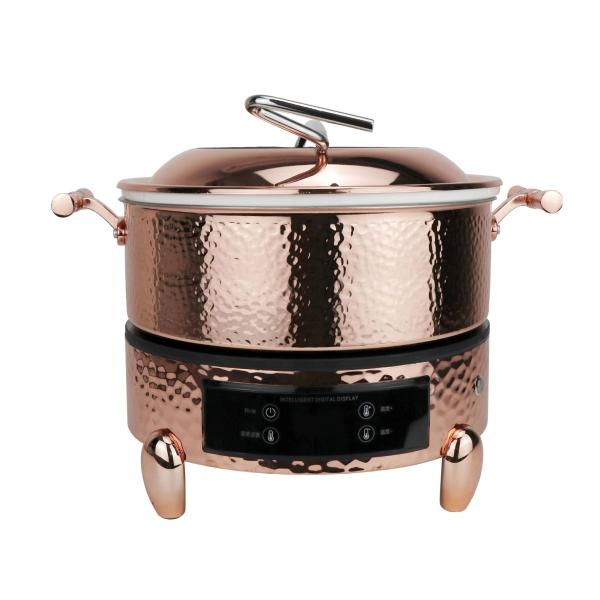 Hot Pot with Warmer Stove 36CM Rose Gold 6L