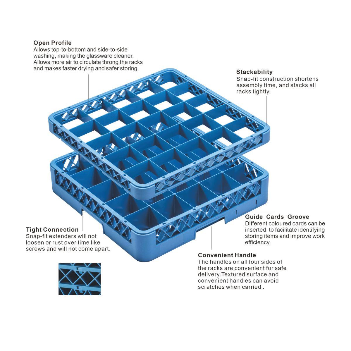 Glass Rack Extender 16 Compartment